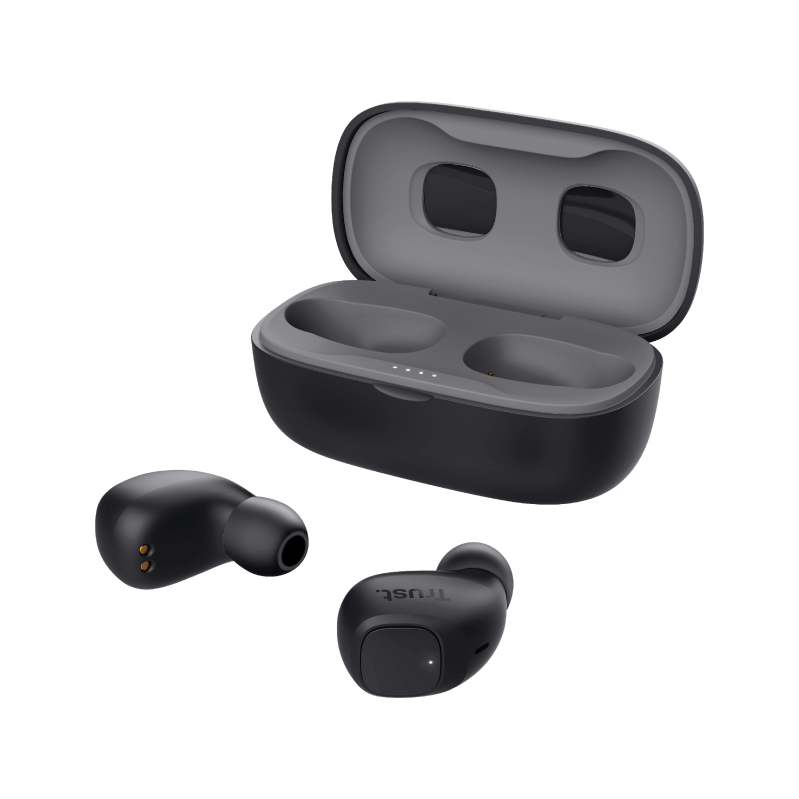 Nika Compact Bluetooth Wireless Earphones - black-Visual