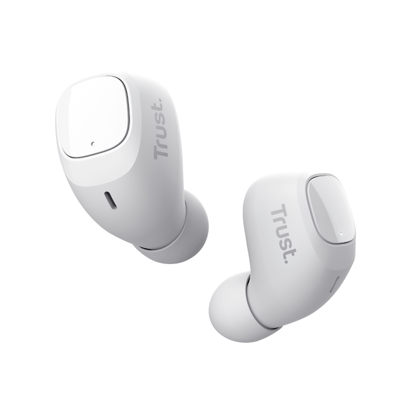 Nika Compact Bluetooth Wireless Earphones - white-Visual