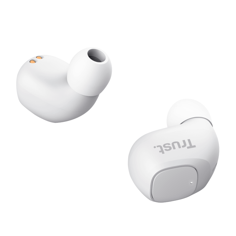 Nika Compact Bluetooth Wireless Earphones - white-Visual