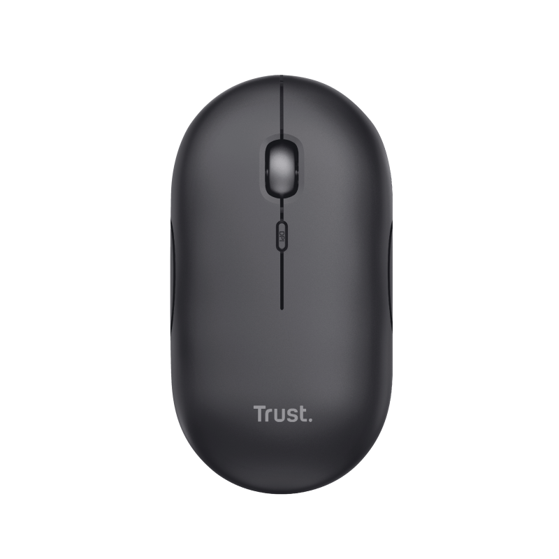 Puck Rechargeable Bluetooth Wireless Mouse - black-Top