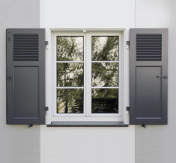 volets battants fixes gris anthracite facade